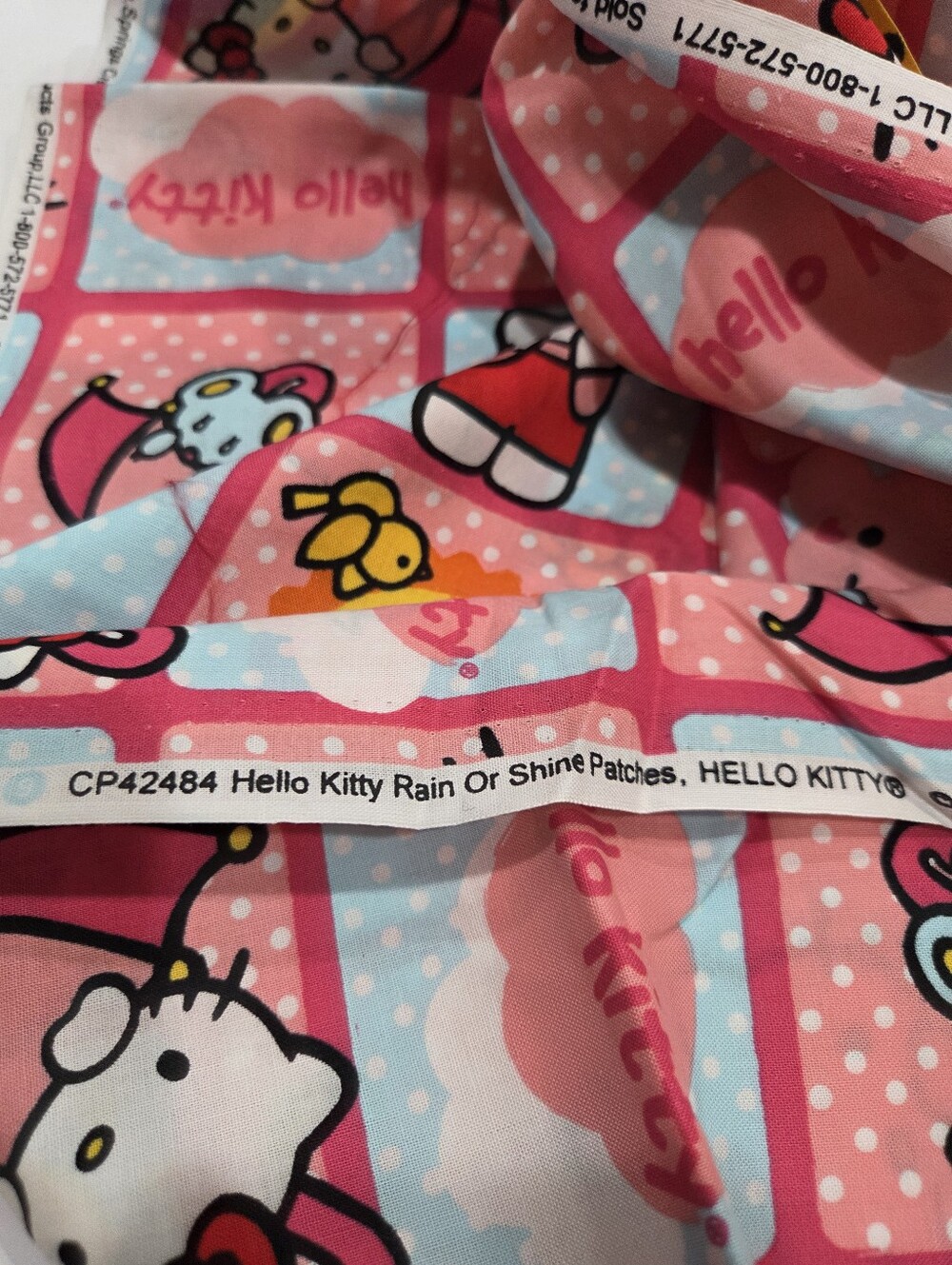 Hello Kitty Pink Rainbow & Sun Kids Fabric - Picture 3 of 6